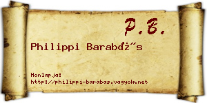 Philippi Barabás névjegykártya